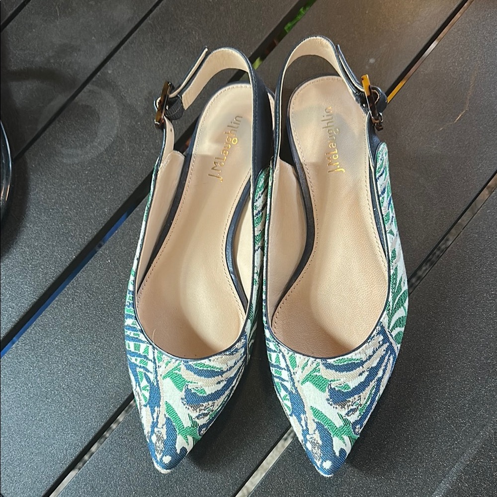 J. McLaughlin Floral Embroidered Slingback Flats